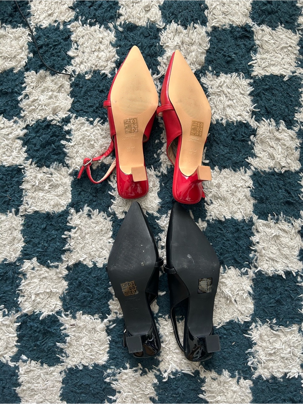 2 PAIRS Urban Outfitters Petra Buckle Slingback Heel Red & Black | US 6 - Picture 5 of 13
